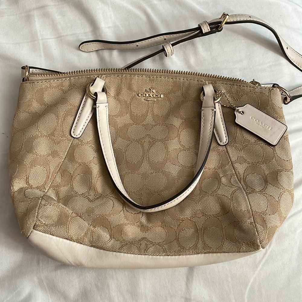 Coach satchel cream colored